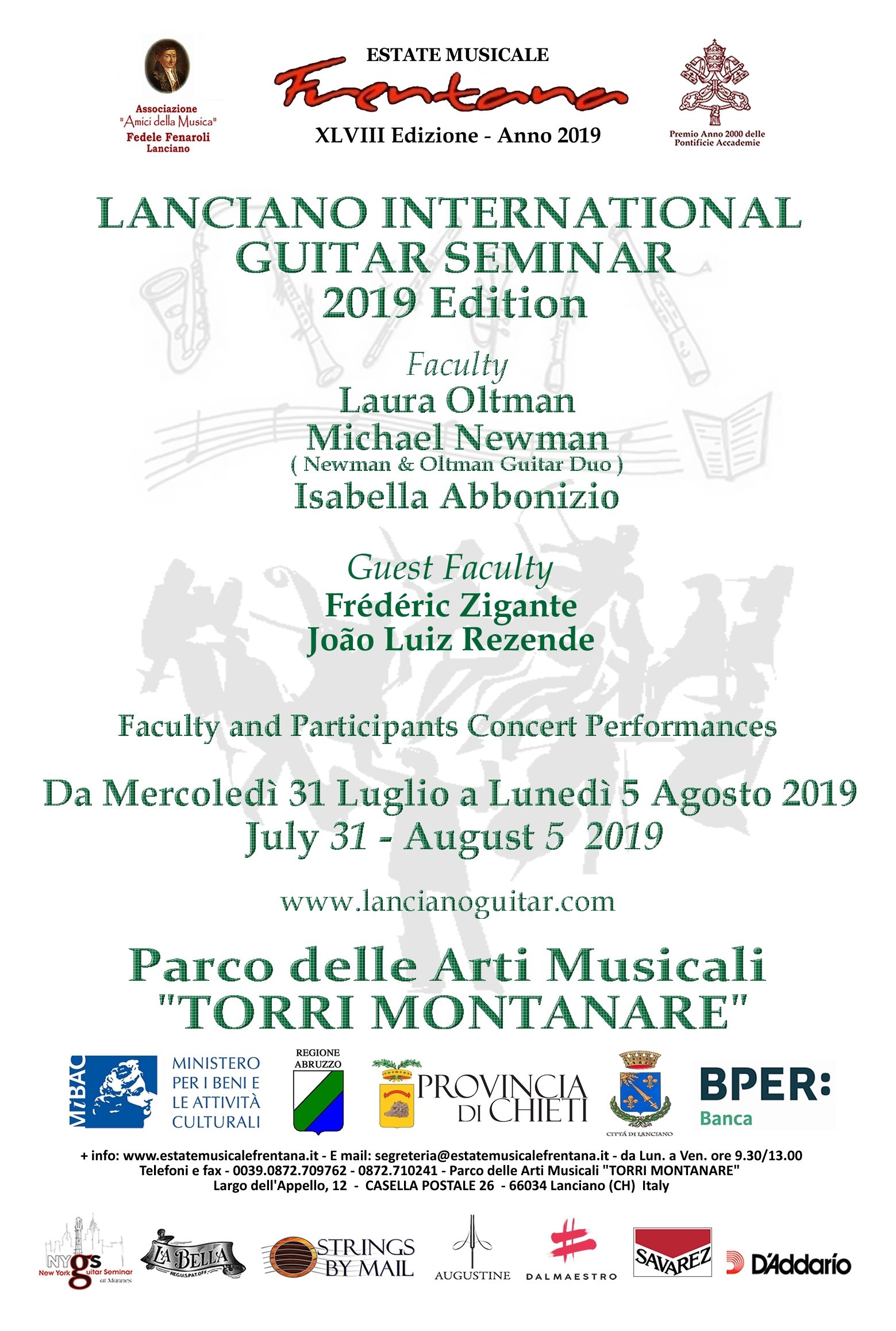 Lanciano International Guitar Seminar - 2019 Edition