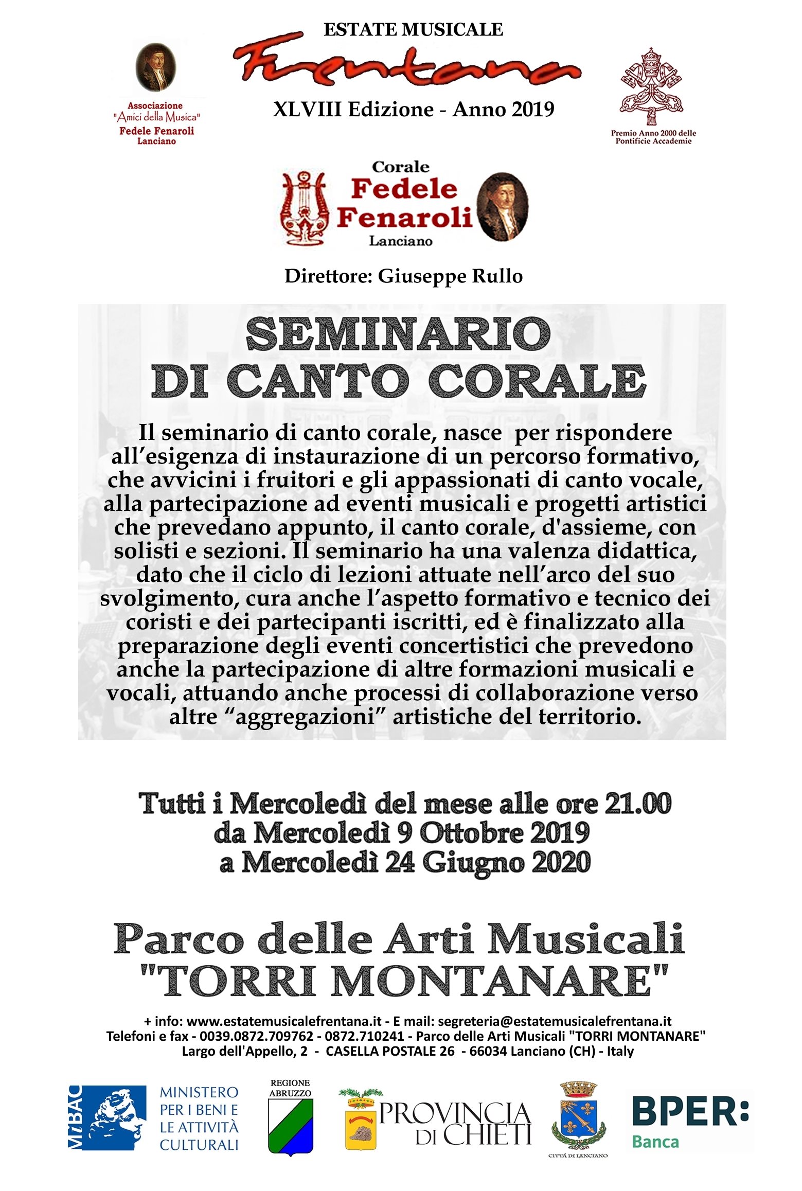 SEMINARIO DI CANTO CORALE 