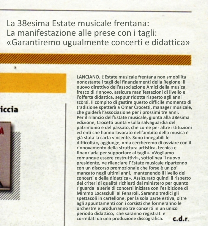 PRESS GIORNALE della Musica