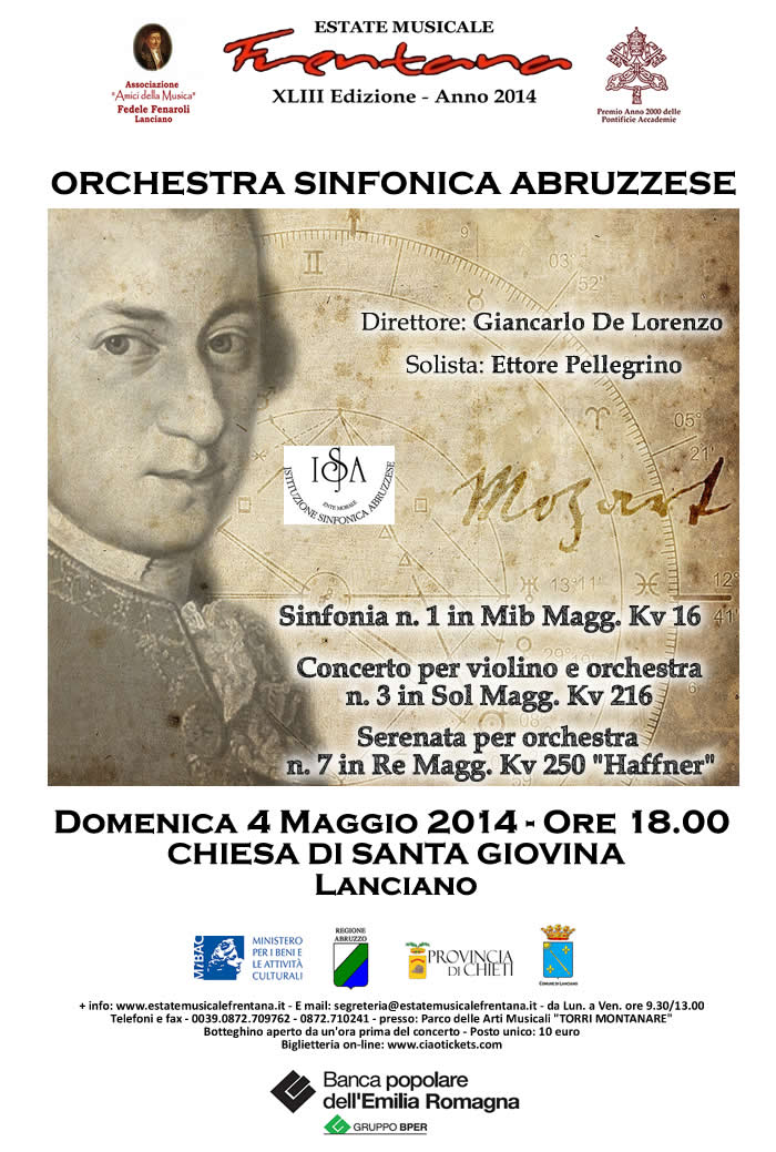 Domenica 4 Maggio 2014, ore 18.00 – CHIESA DI SANTA GIOVINA di Lanciano