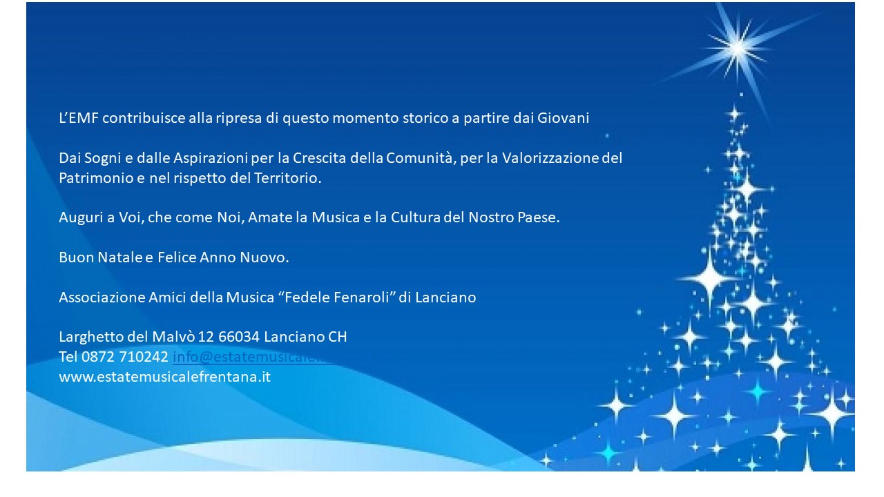Auguri di Buon Natale e Felice anno nuovo