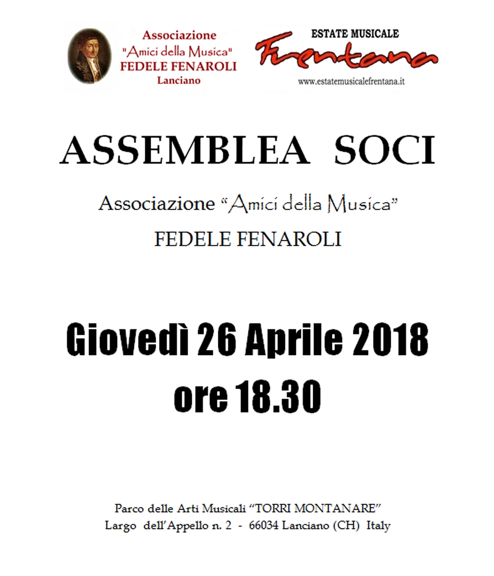 Assemblea dei Soci - 26 Aprile 2018