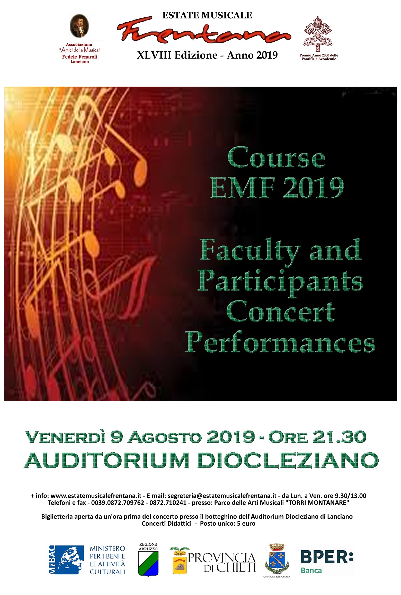 Faculty and Participants Concert Performances - EMF 2019