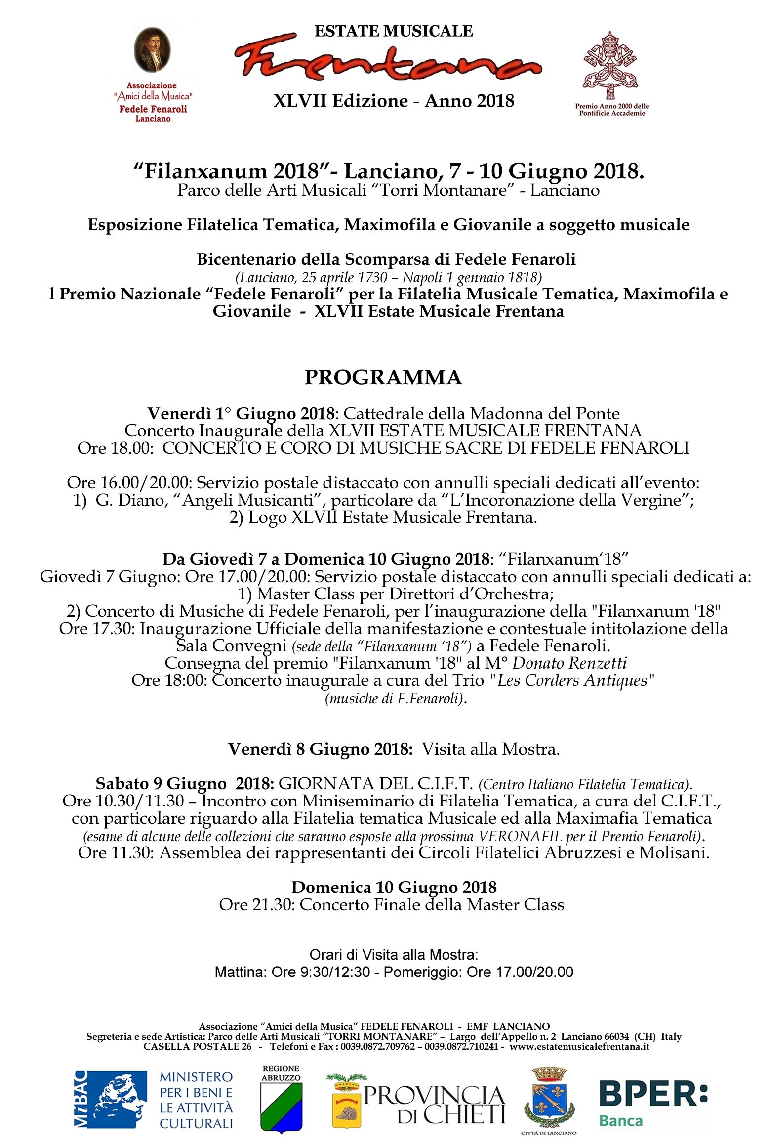 Inaugurazione “FILANXANUM 2018”