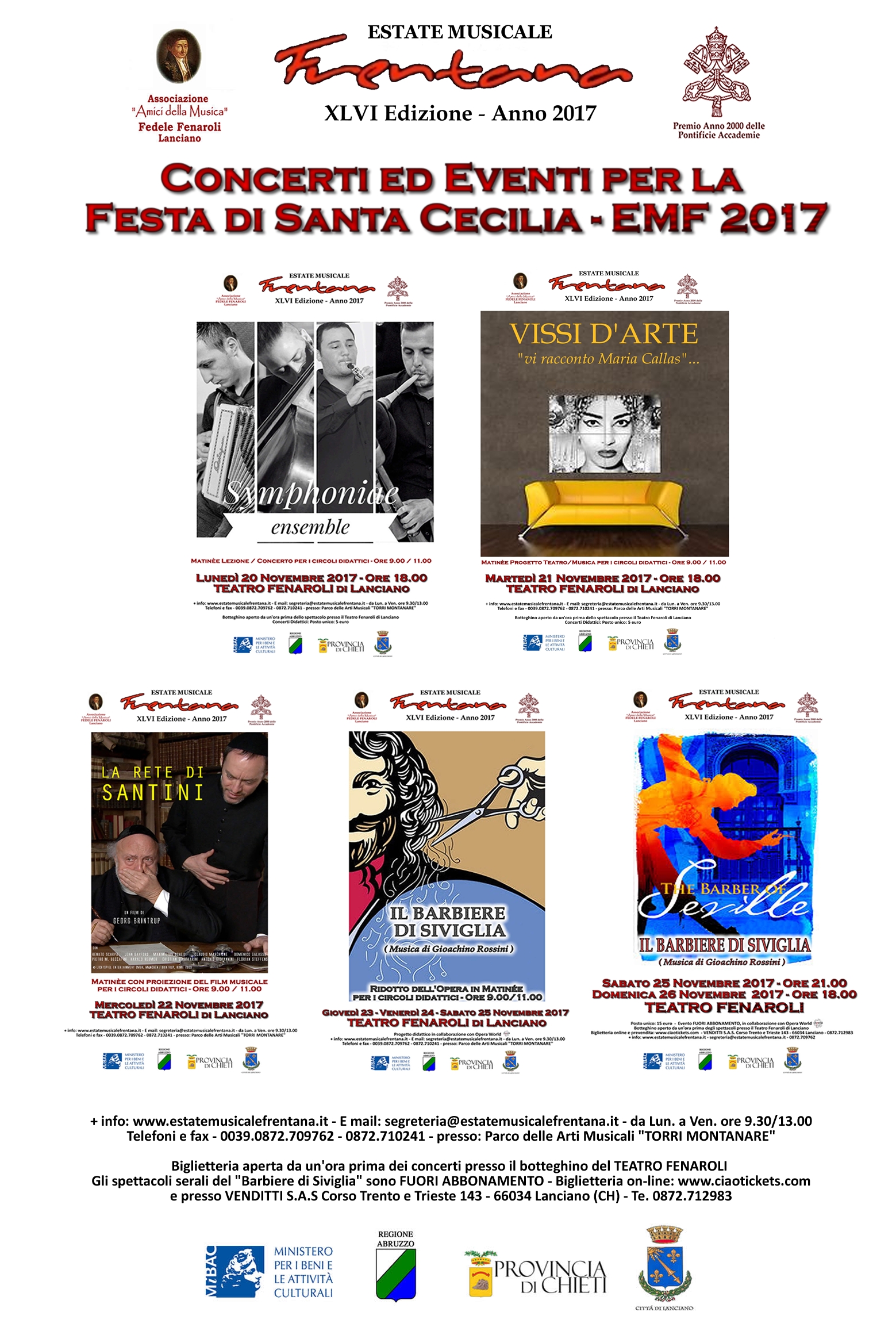 EVENTI PER LA FESTA DI SANTA CECILIA - EMF 2017