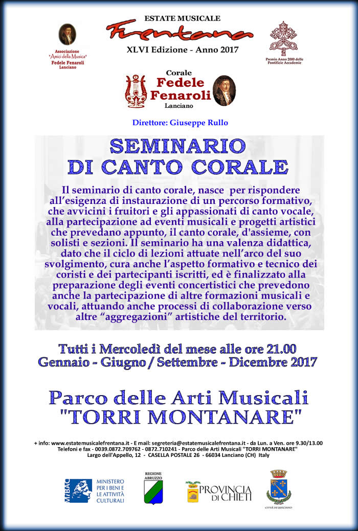 SEMINARIO DI CANTO CORALE - EMF 2017