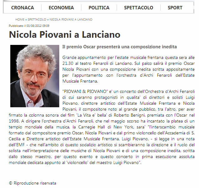 Press - Piovani & Piovano
