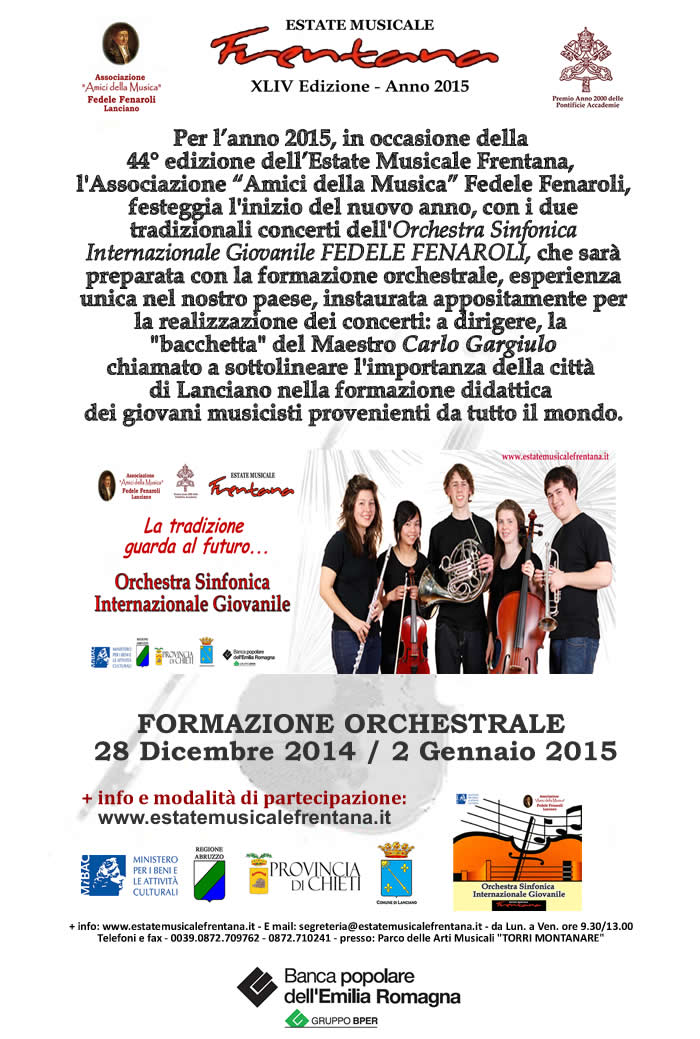 Formazione Orchestrale - Orchestra Sinfonica Internazionale Giovanile - Concerti di Capodanno.