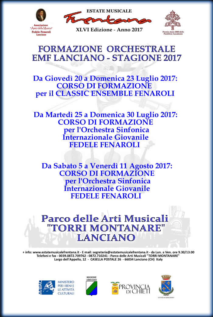FORMAZIONE ORCHESTRALE - EMF Lanciano 2017