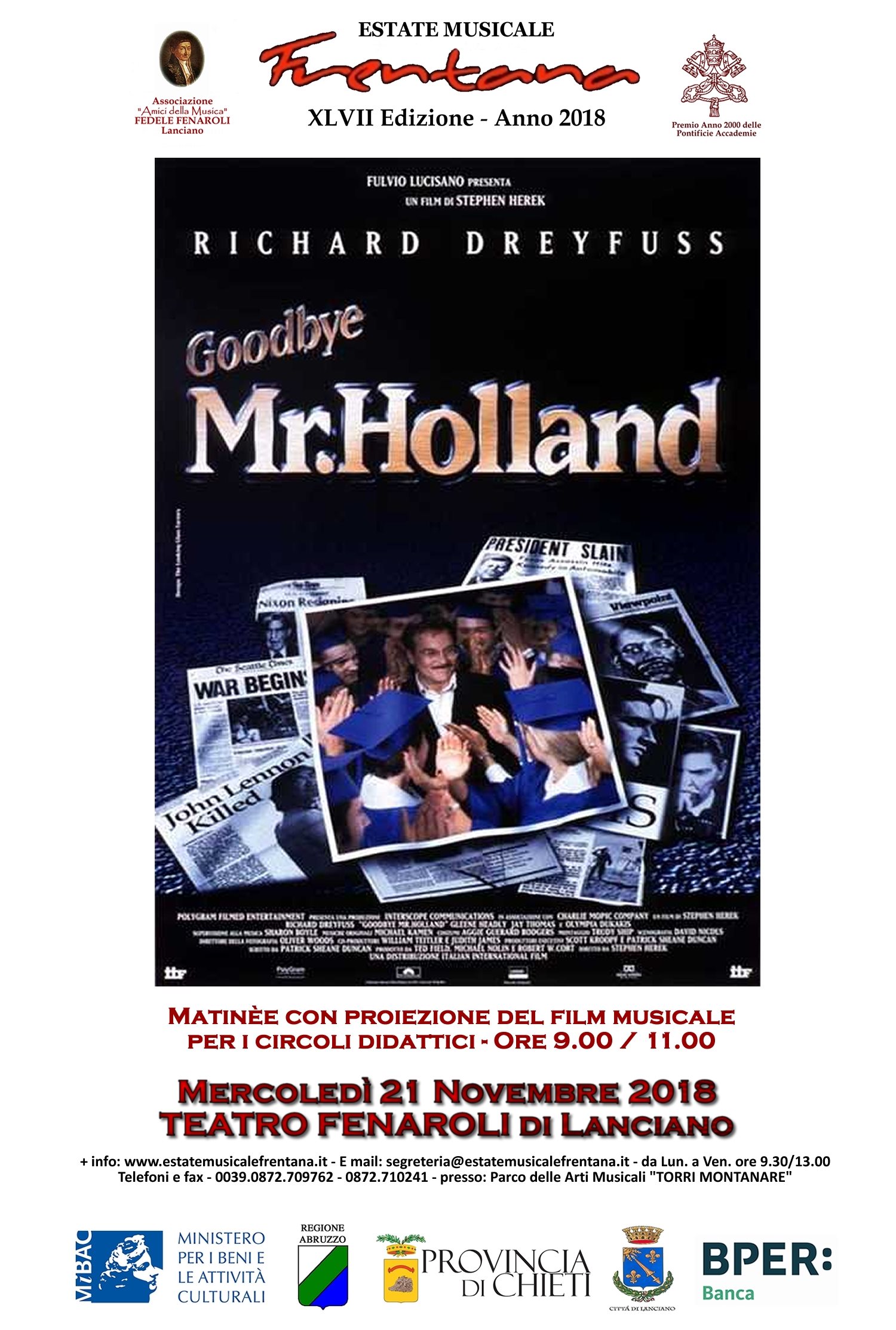 Proiezione del Film Musicale "Goodbye Mr. Holland"
