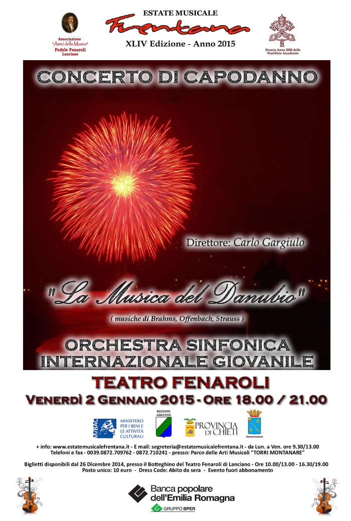 CONCERTI DI CAPODANNO - ANNO 2015 - ORCHESTRA SINFONICA INTERNAZIONALE GIOVANILE