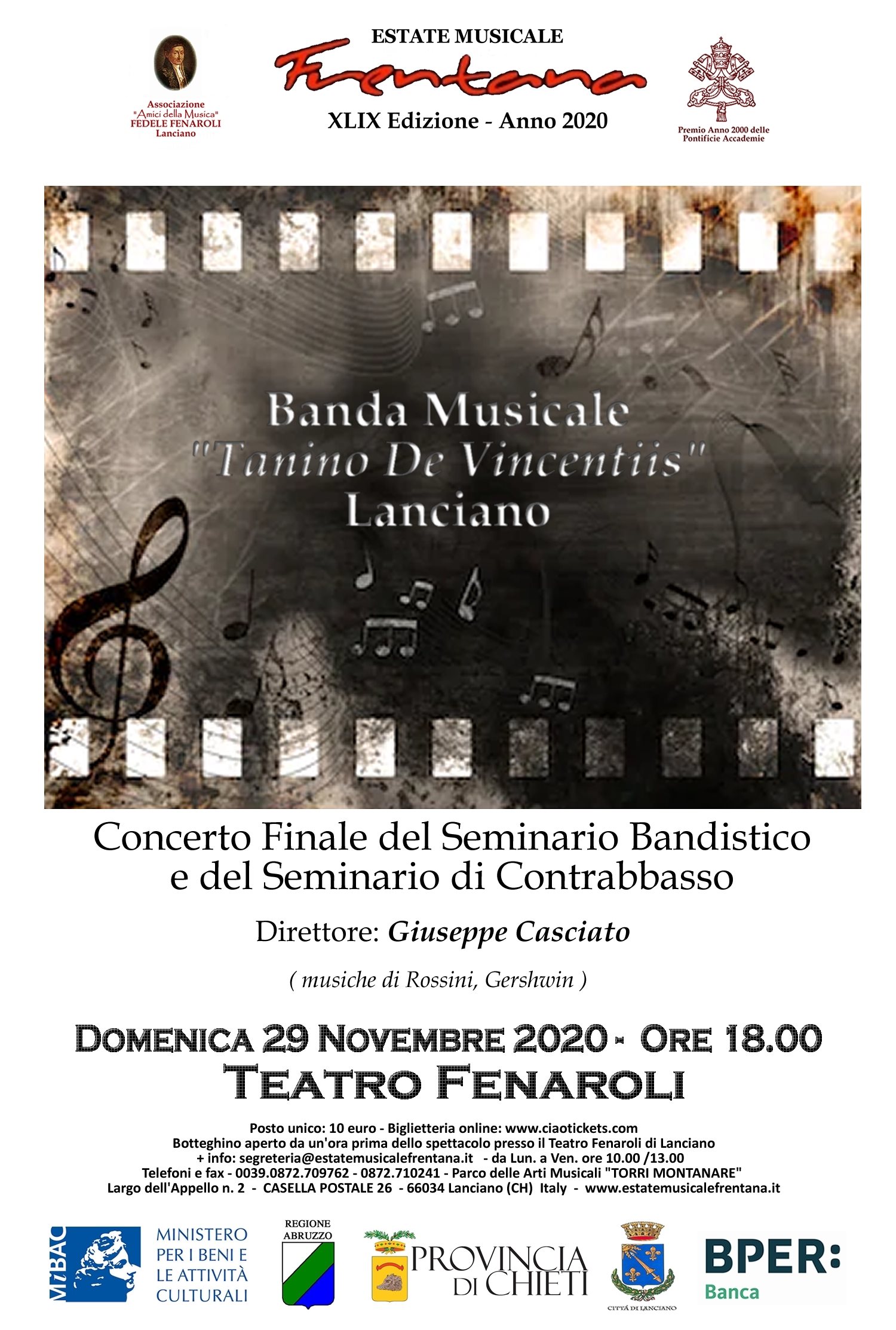 Concerto Finale del Seminario Bandistico e del Seminario di Contrabbasso. Banda Musicale 
