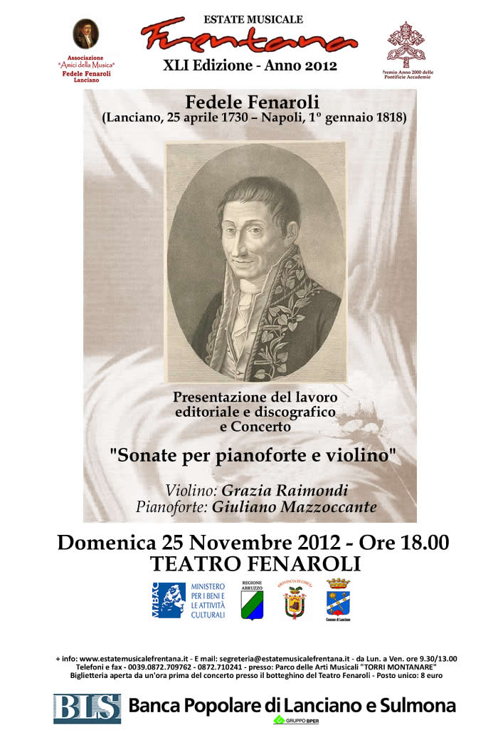 "Sonate per violino e cembalo di F. Fenaroli"