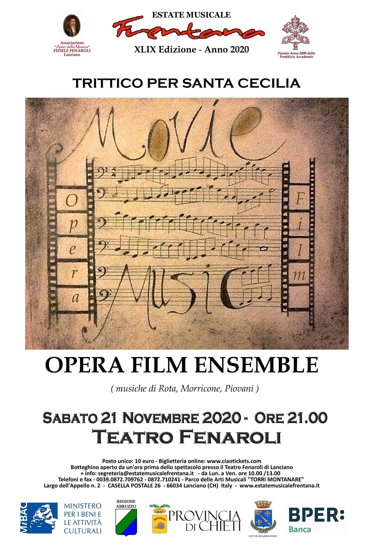 Opera Film Ensemble - TRITTICO PER SANTA CECILIA