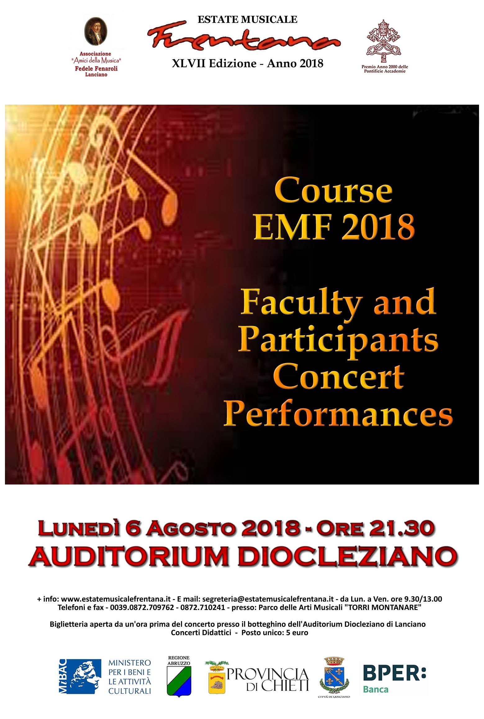 Faculty and Participants Concert Performance - Course EMF 2018