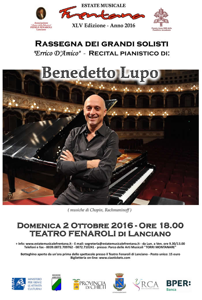 Recital pianistico di Benedetto Lupo