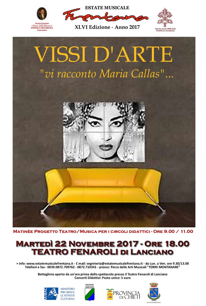 "VISSI D’ARTE" –  “vi racconto Maria Callas” … 