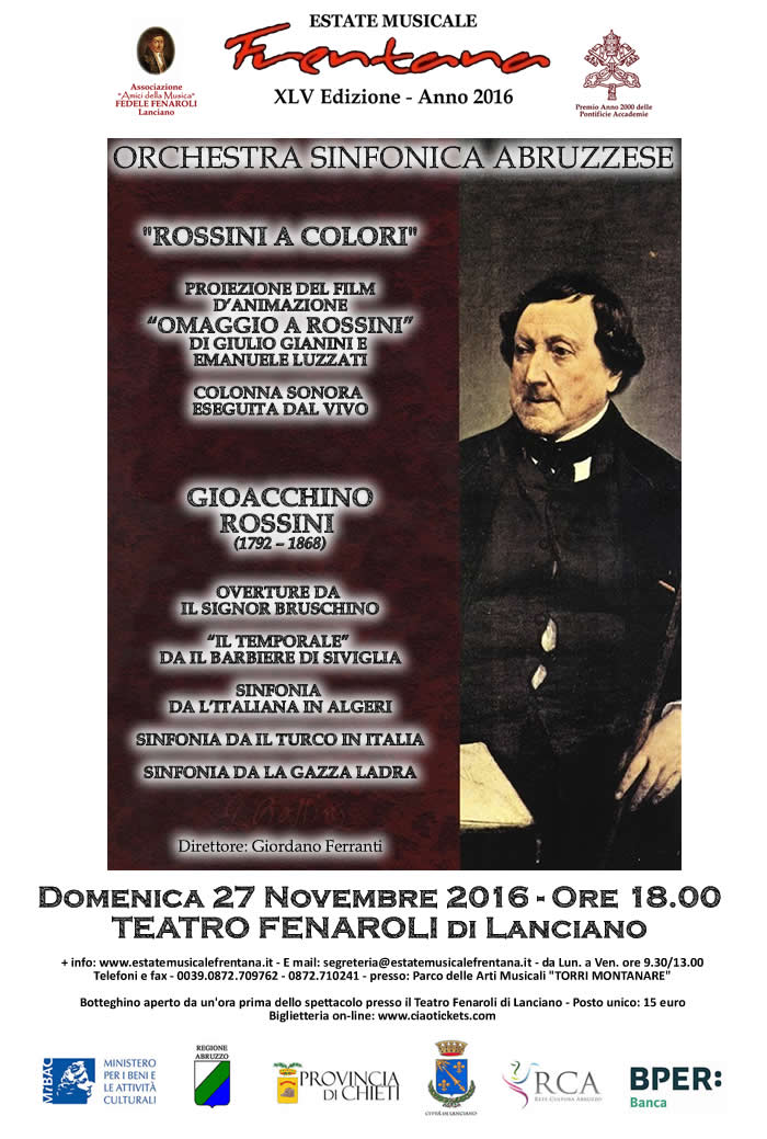 ORCHESTRA SINFONICA ABRUZZESE: Rossini a Colori
