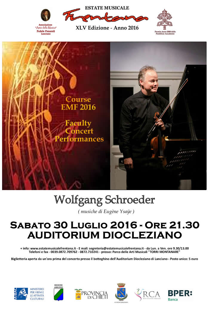 Course EMF 2016 - Faculty  Concert Performances